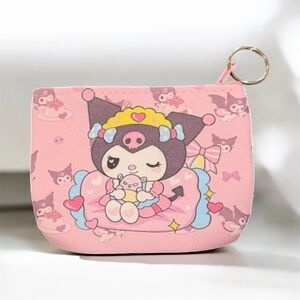 New 💕 Kuromi Mini Coin Purse Wallet | Purple & Pink Pouch | Cute Kawaii Keychain